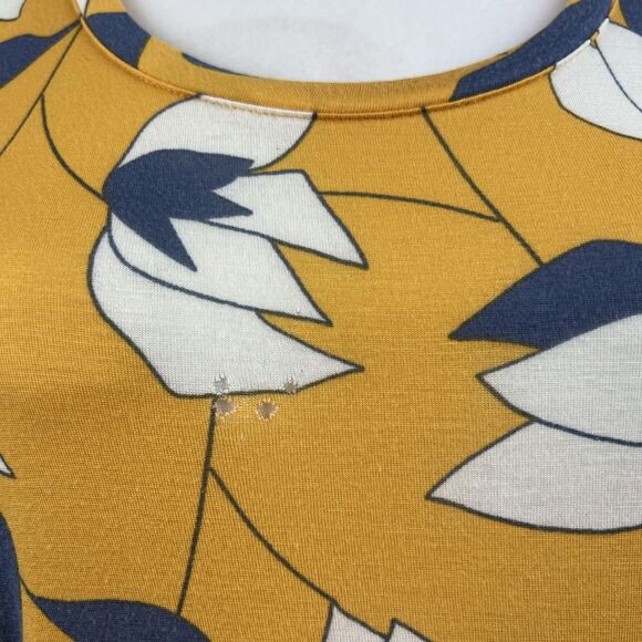 ModCloth Tank Top Women Small Yellow Blue Floral Print Soft Stretch Relaxed - Picture 7 of 13